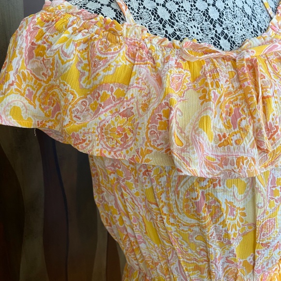 NWT BCX Juniors Paisley Off-the-Shoulder Dress, size L - Picture 3 of 8